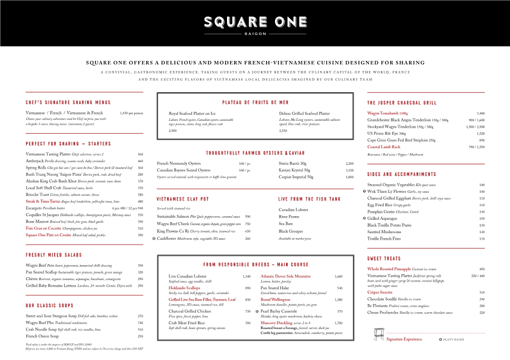 Square One a La Carte