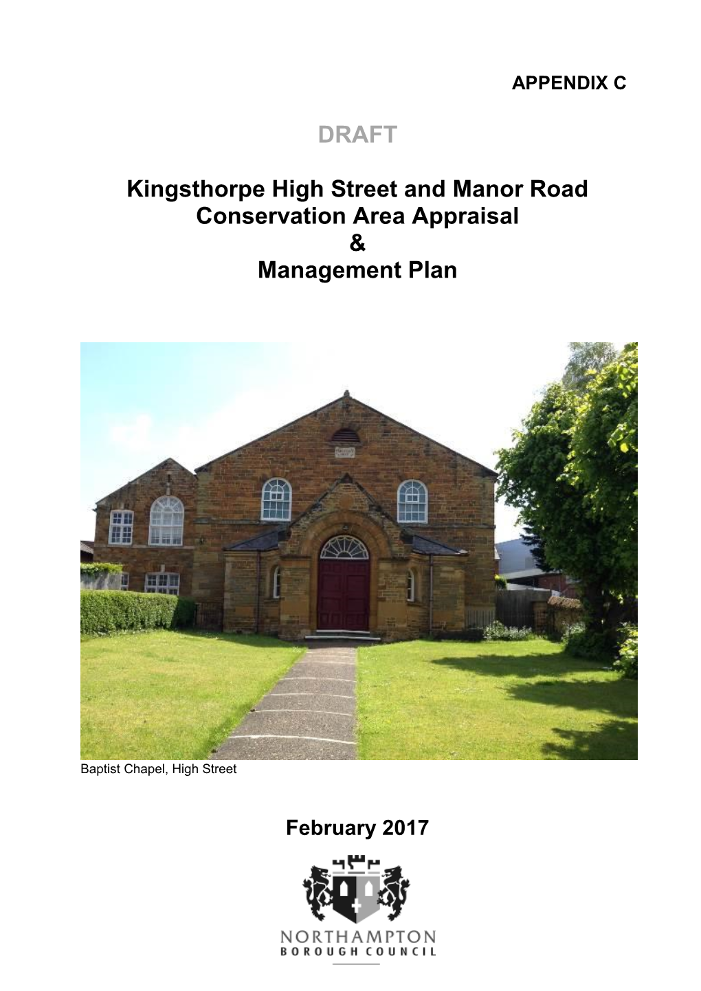Kingsthorpe High Street and Manor Road Conservation Area Appraisal & Management Plan