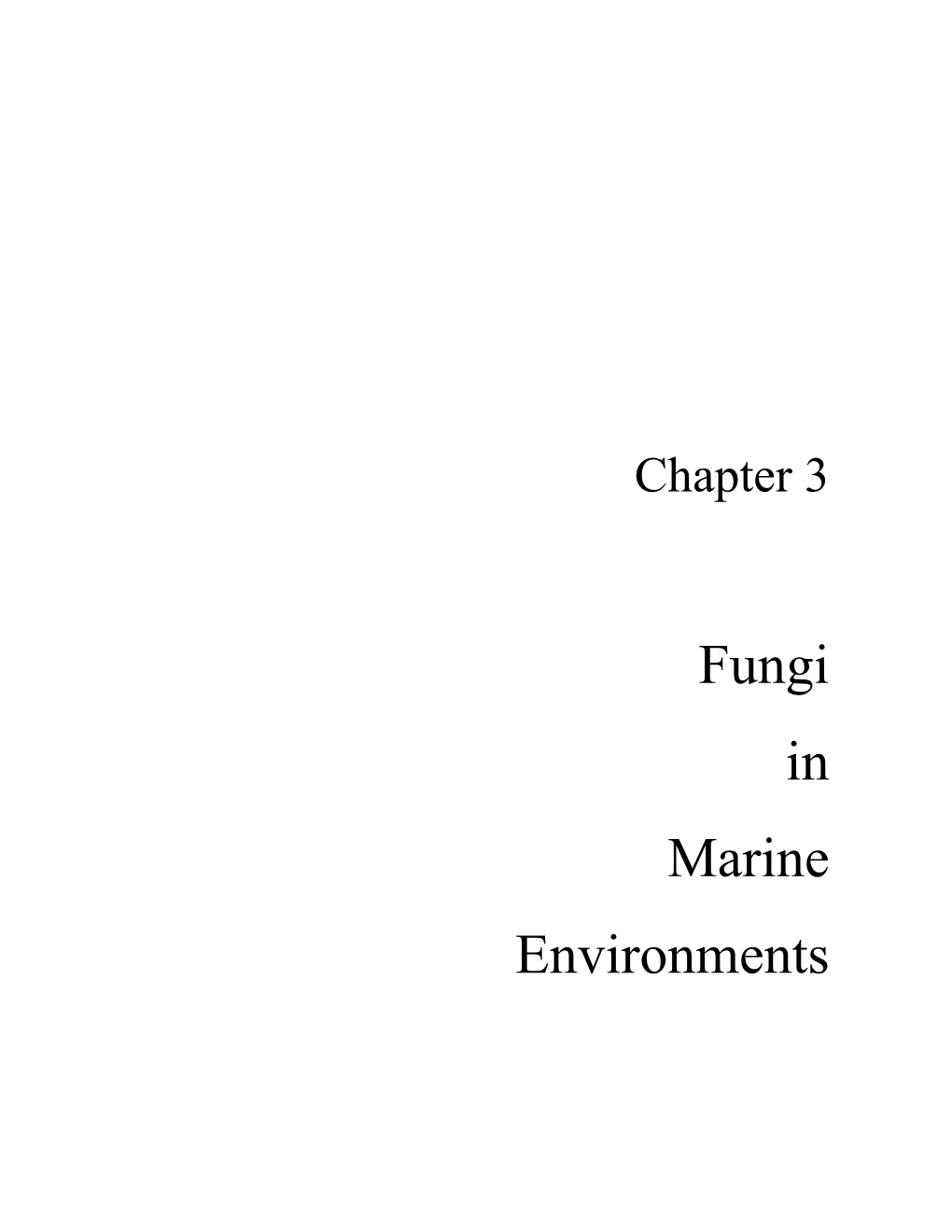 Fungi in Marine Environments