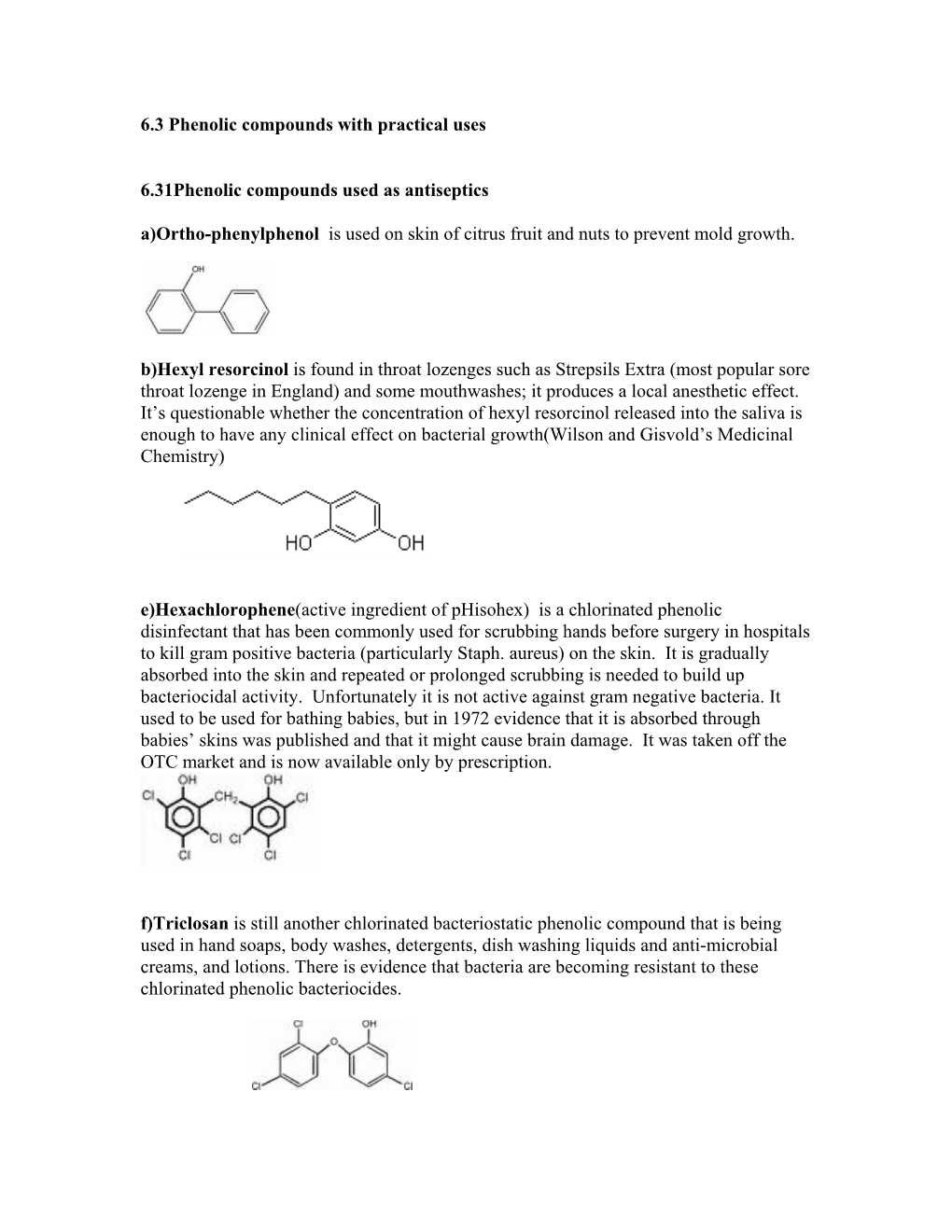 6.3 Phenolic Compounds with Practical Uses