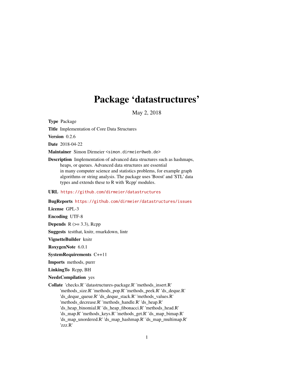 Package 'Datastructures'