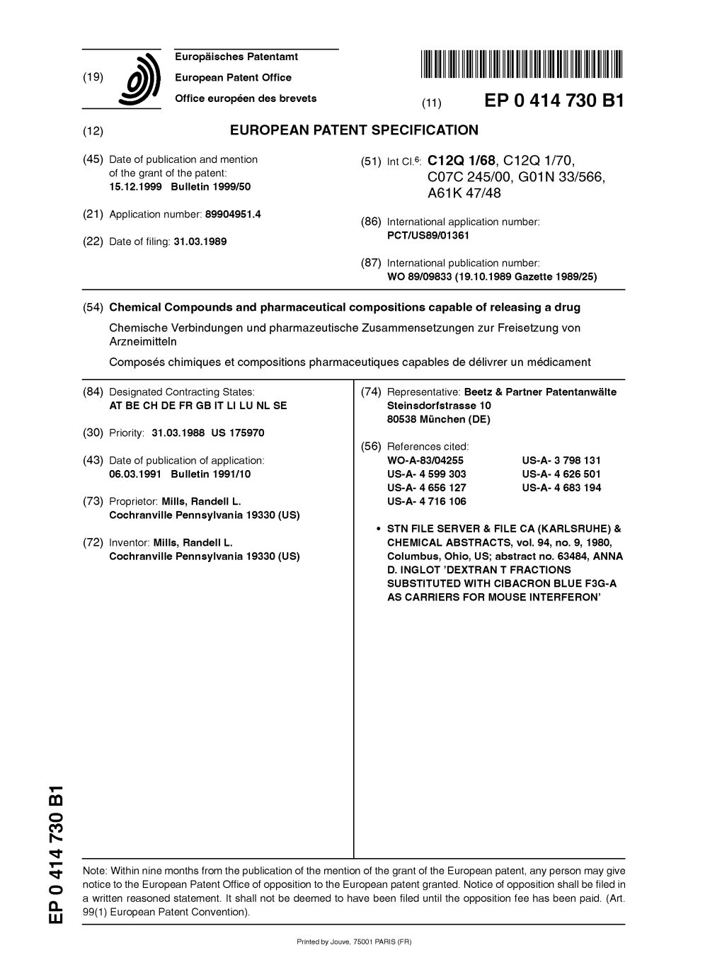 Chemical Compounds and Pharmaceutical Compositions