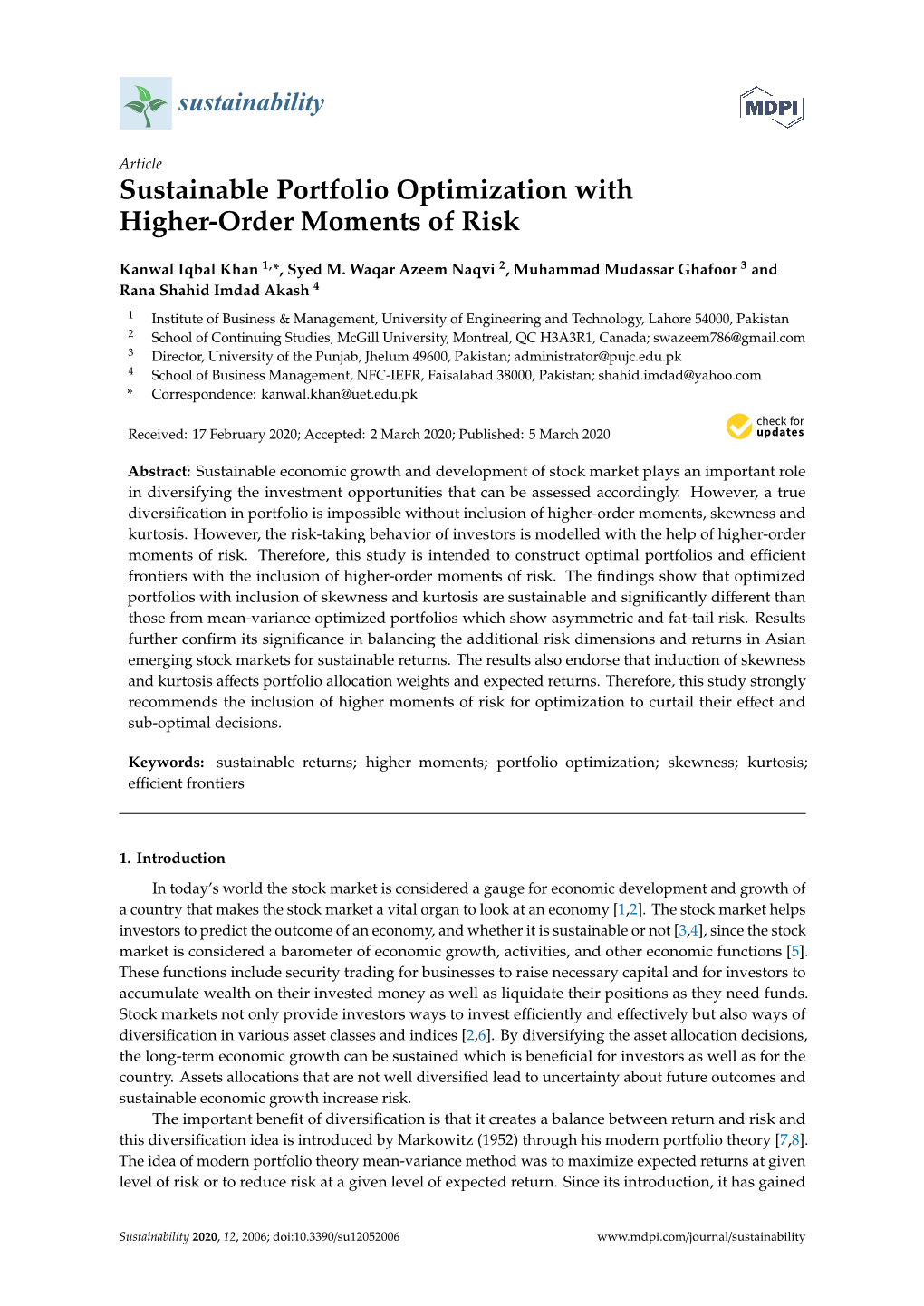 Sustainable Portfolio Optimization with Higher-Order Moments of Risk