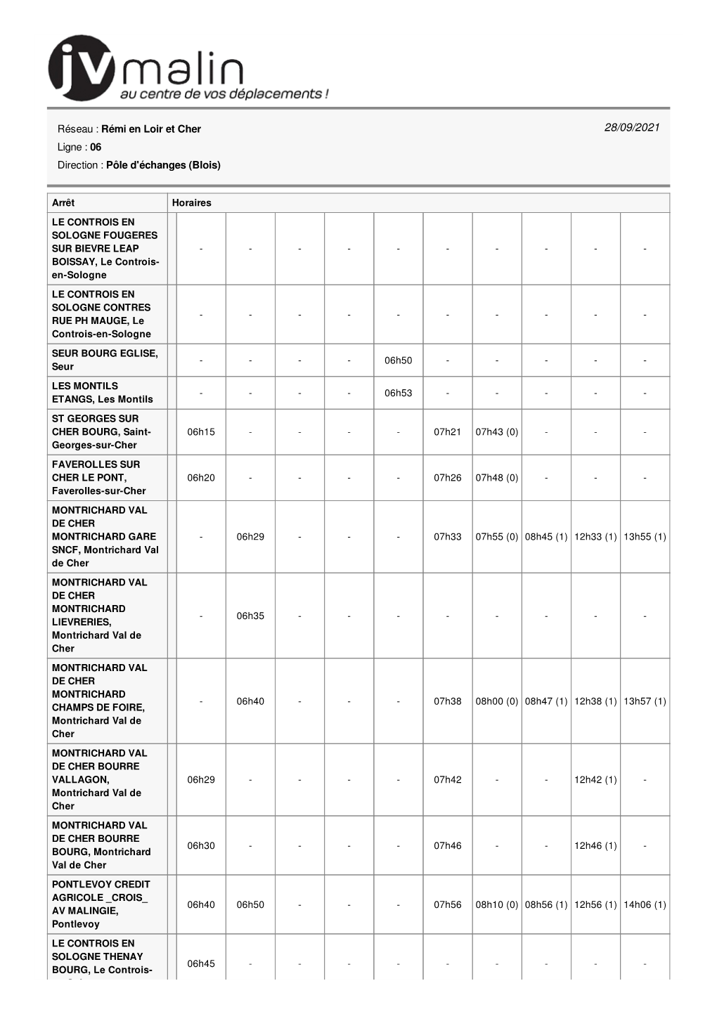 Arrêt Horaires MONTRICHARD VAL DE CHER MONTRICHARD GARE