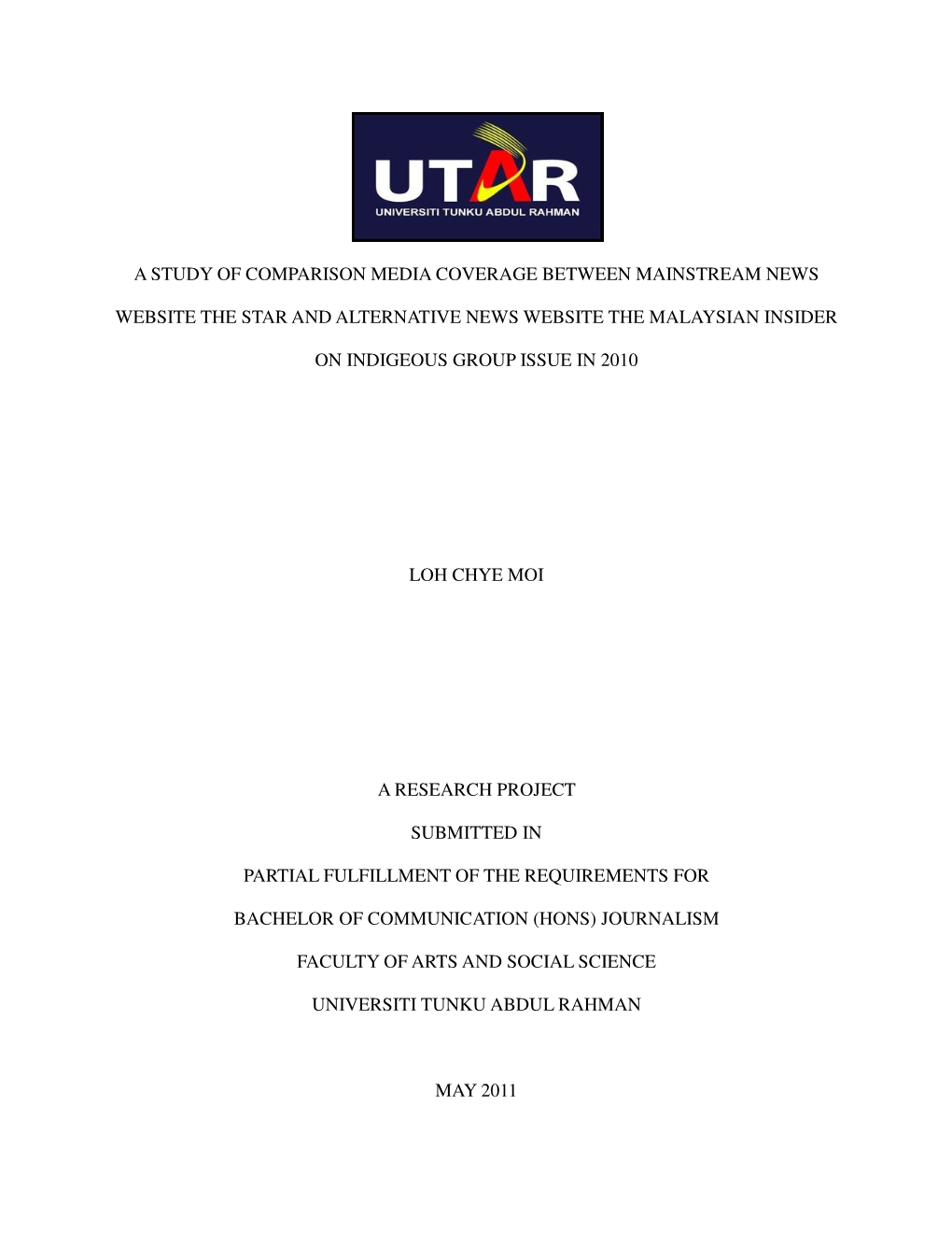 A Study of Comparison Media Coverage Between Mainstream News