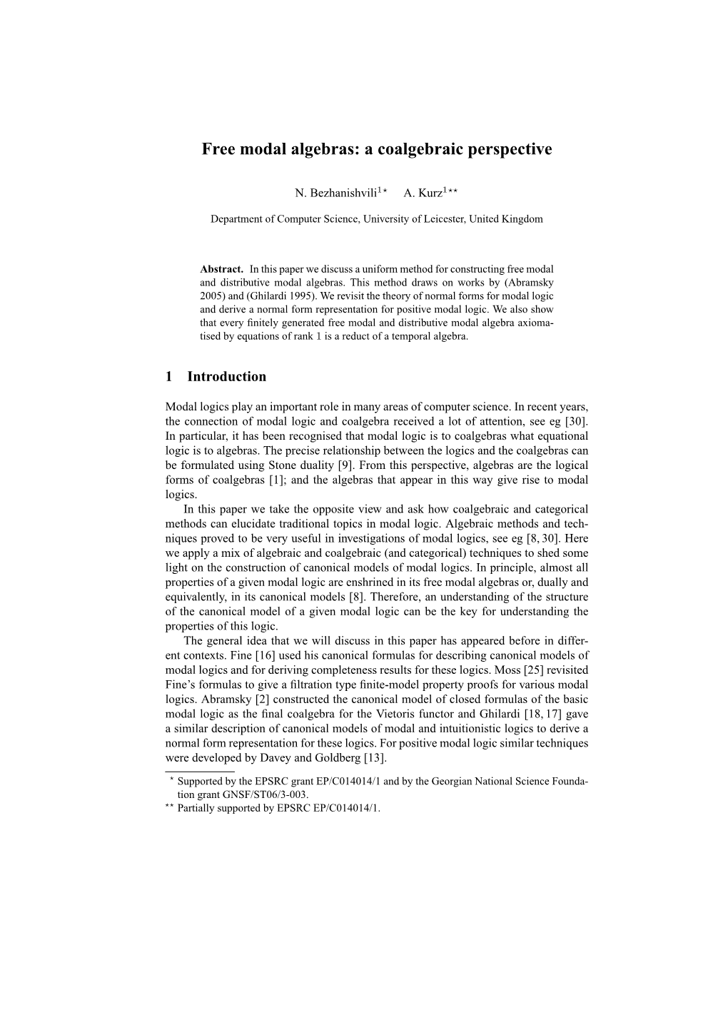 Free Modal Algebras: a Coalgebraic Perspective