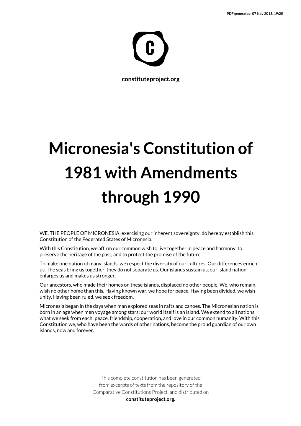 Constitution of the Federated States of Micronesia