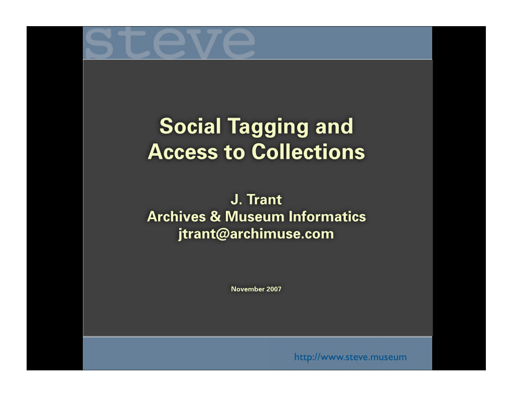 Social Tagging and Access to Collections