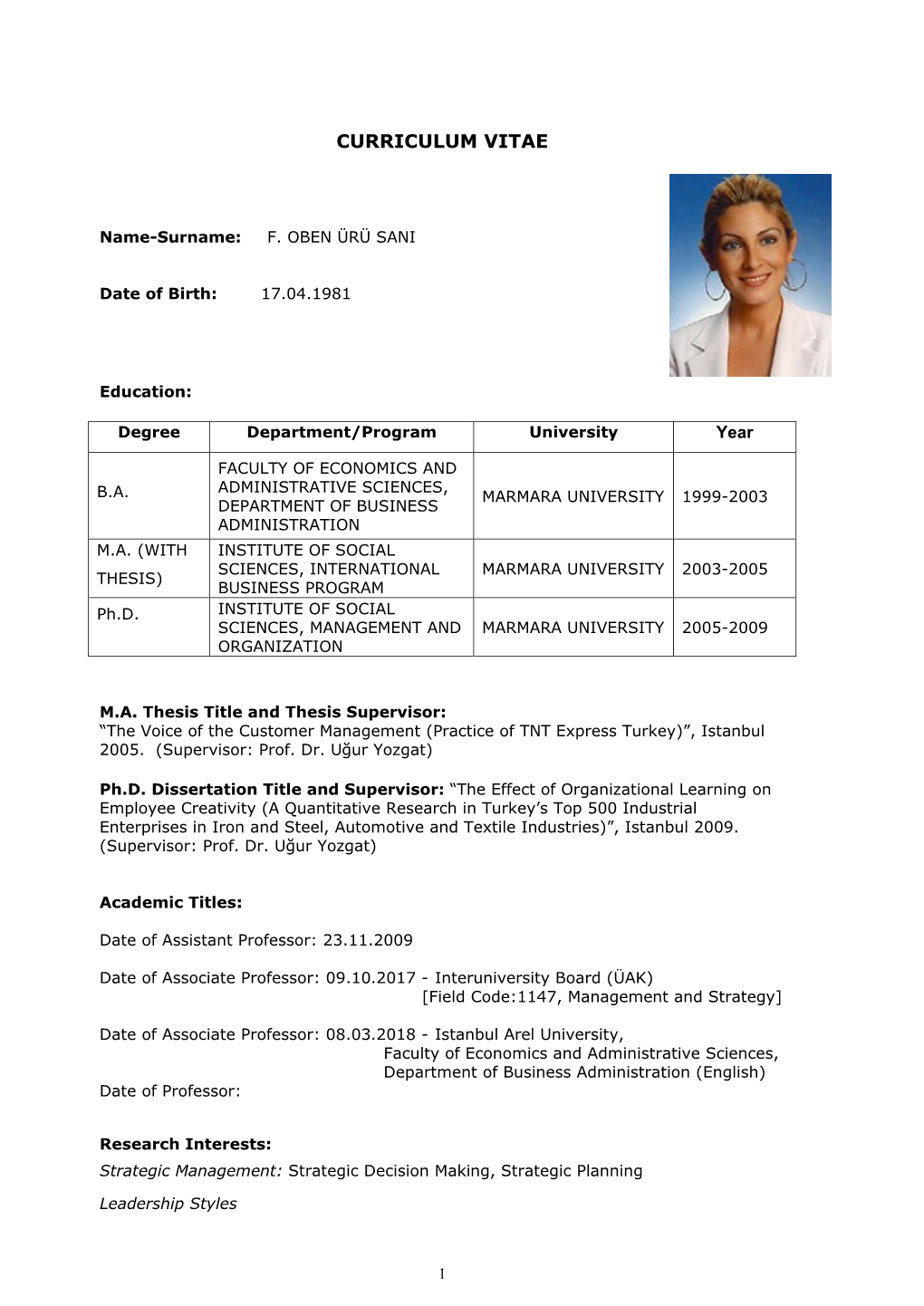 Curriculum Vitae