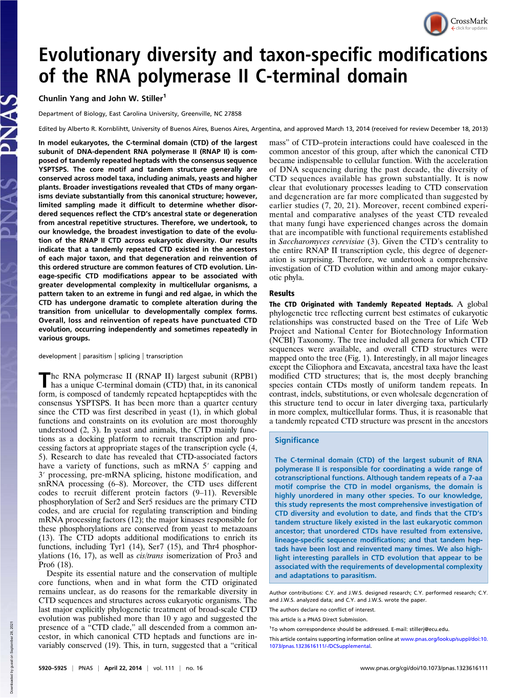 Evolutionary Diversity and Taxon-Specific Modifications of the RNA Polymerase II C-Terminal Domain