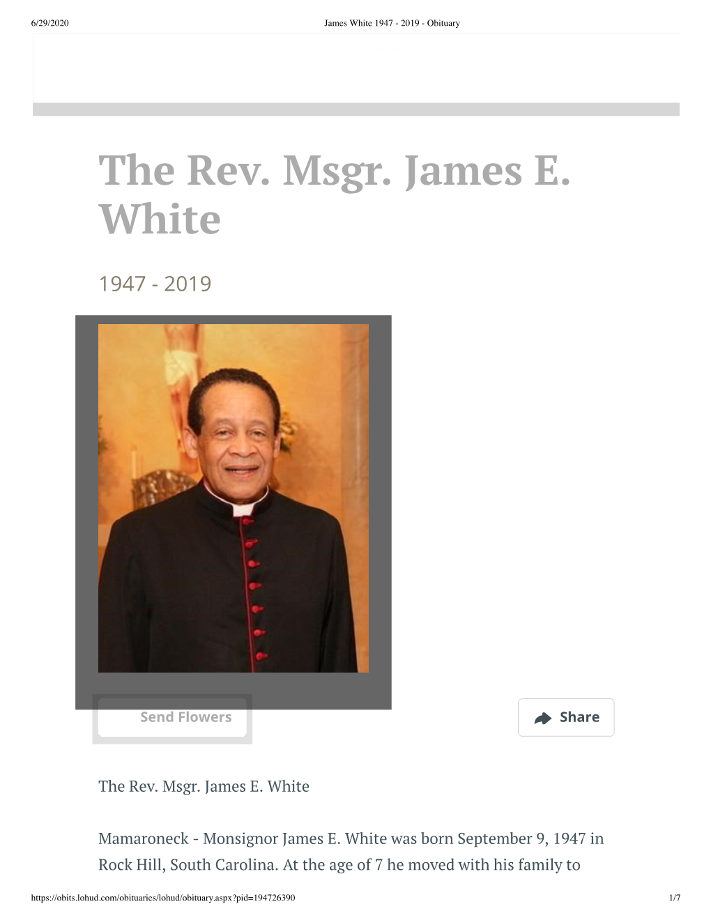 The Rev. Msgr. James E. White