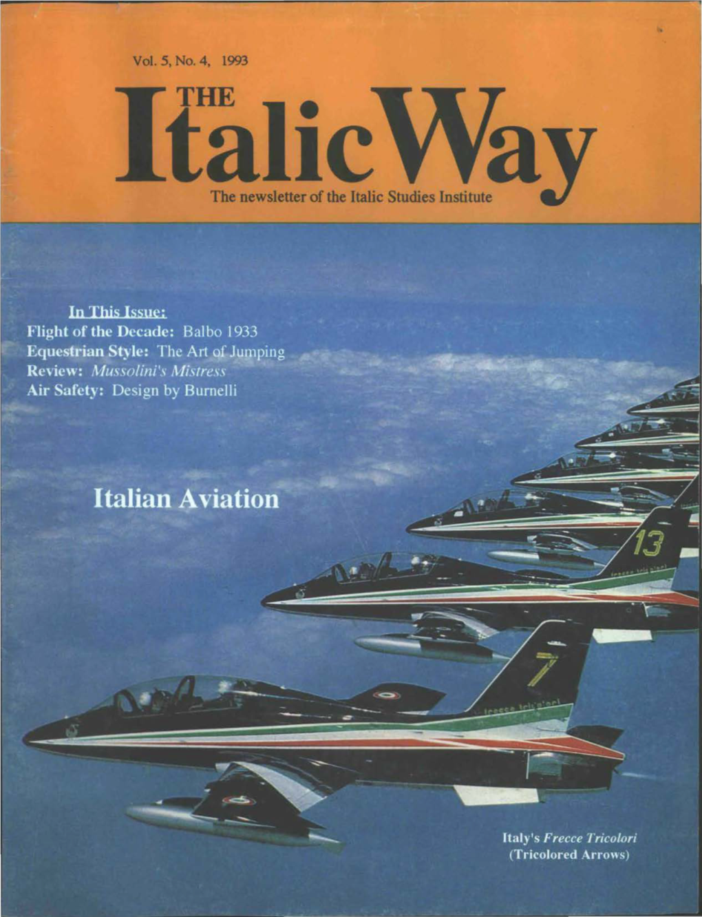 The Newsletter of the Italic Studies Institute the Italic Way Vol