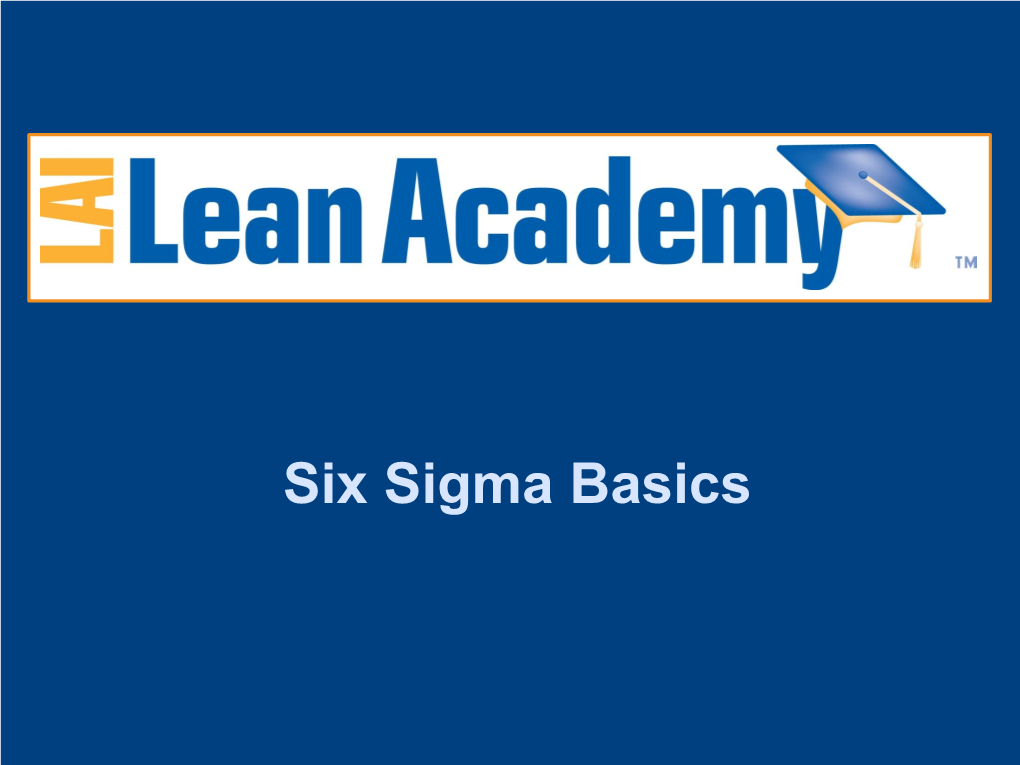 Six Sigma Basics (PDF)