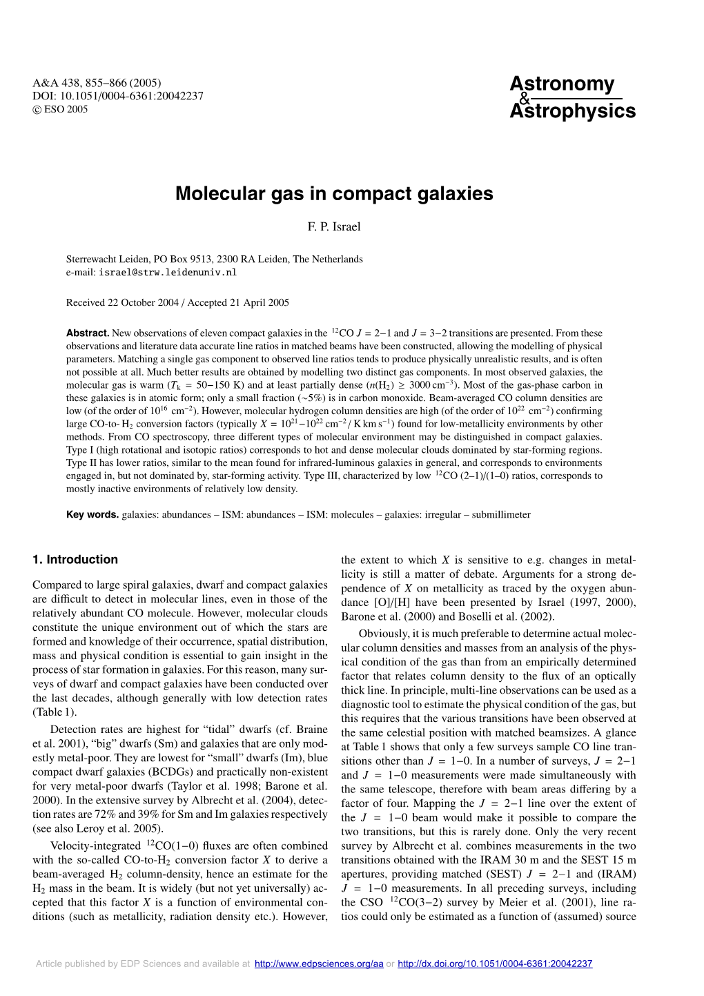 Molecular Gas in Compact Galaxies