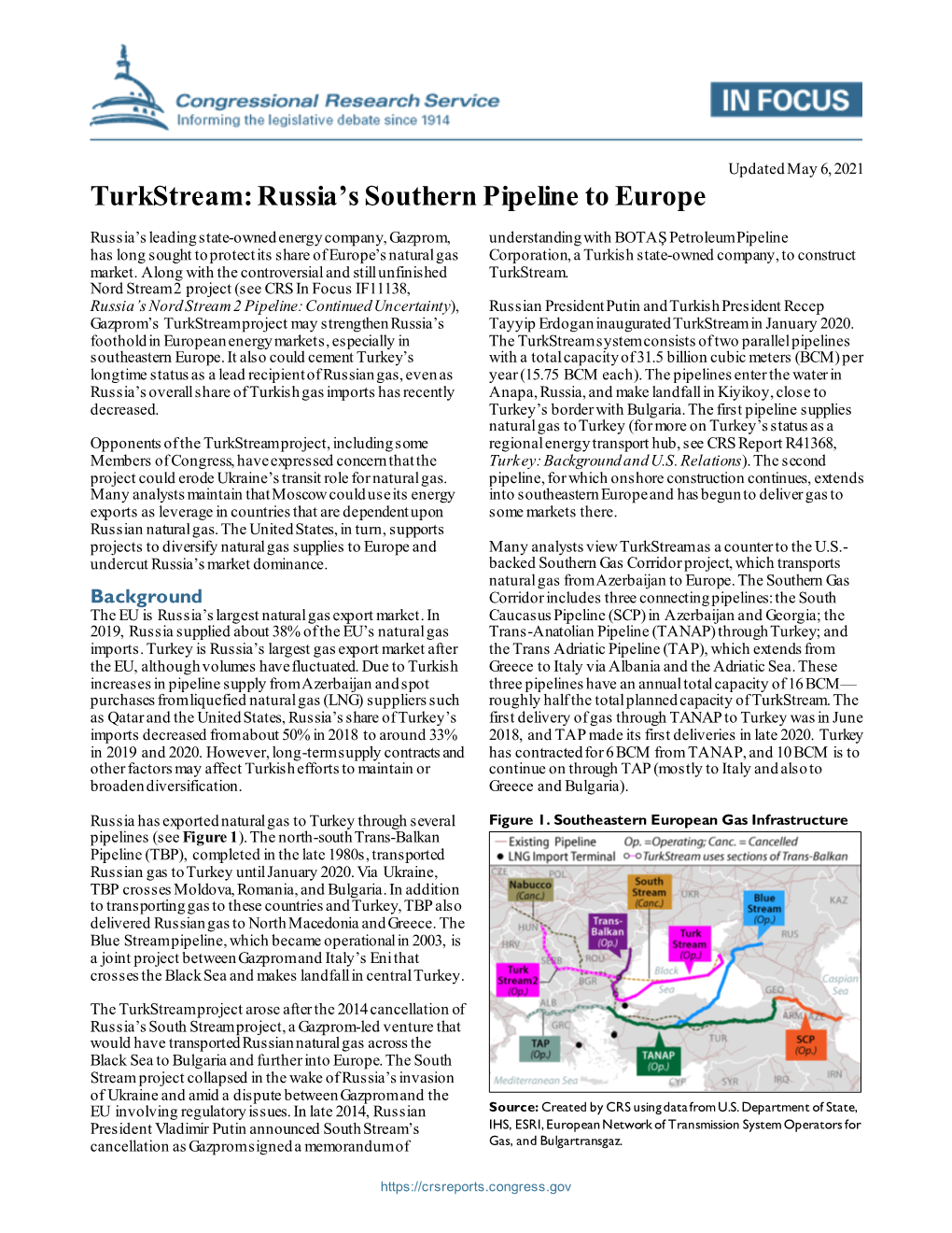 Turkstream: Russia's Southern Pipeline to Europe