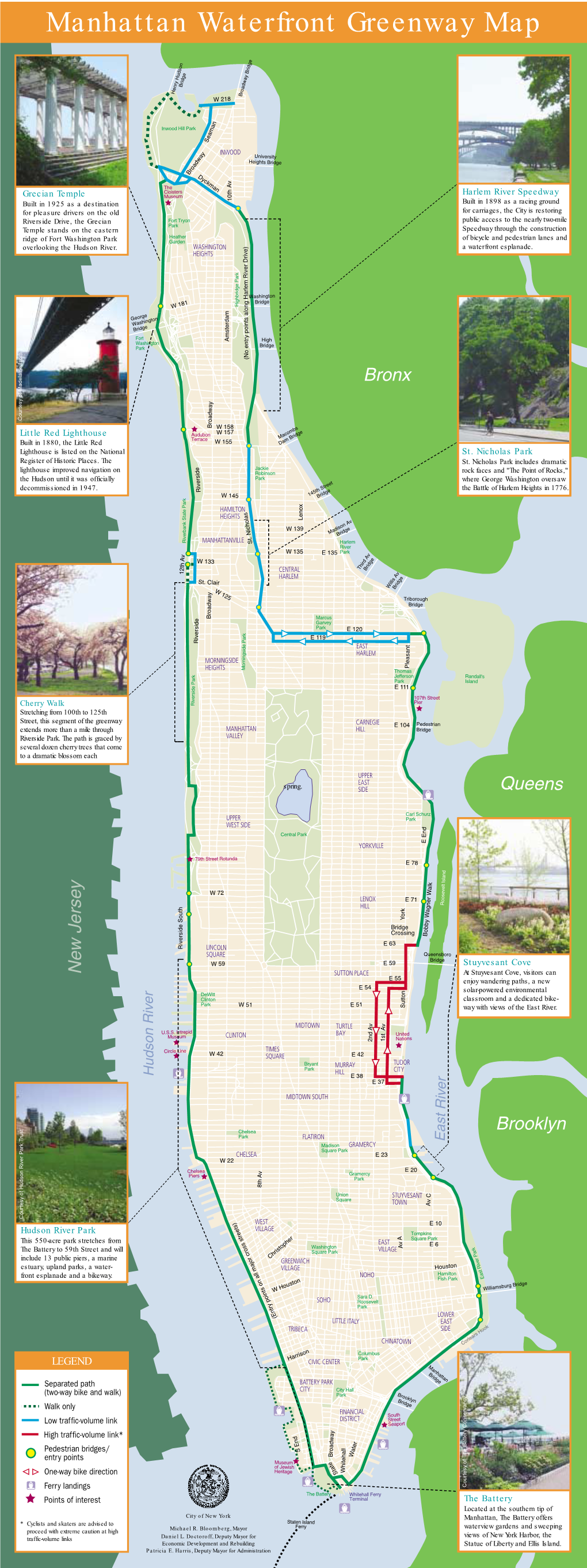 Manhattan Waterfront Greenway Map