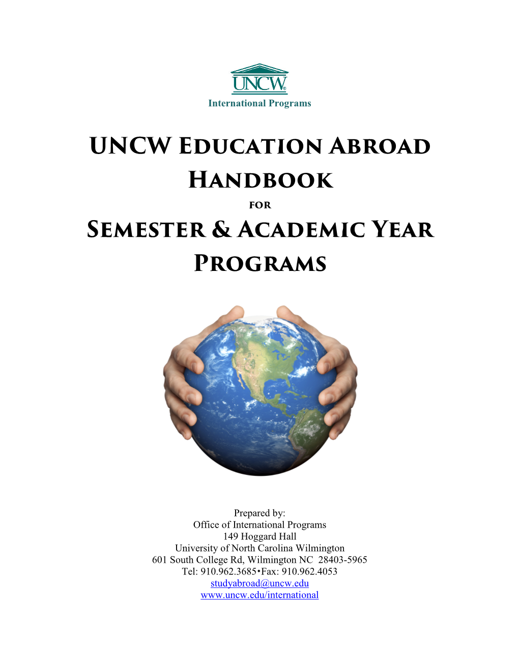 UNCW Education Abroad Handbook for Semester and Academic Year