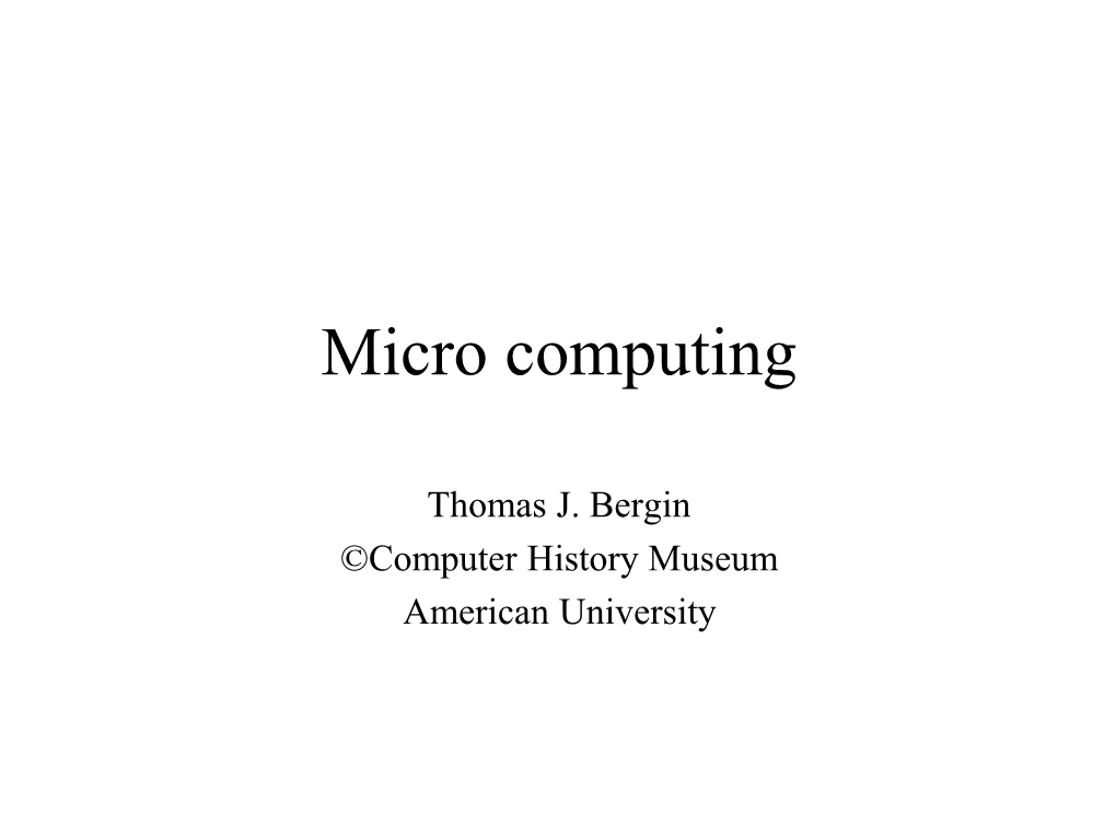 Micro Computing