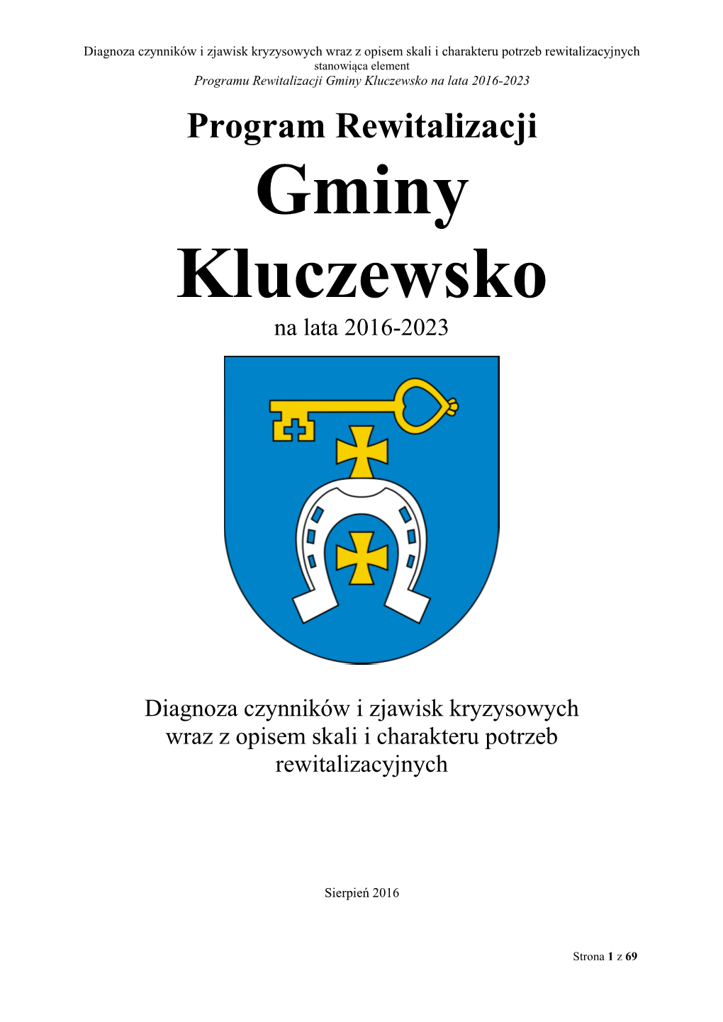 Gminy Kluczewsko Na Lata 2016-2023