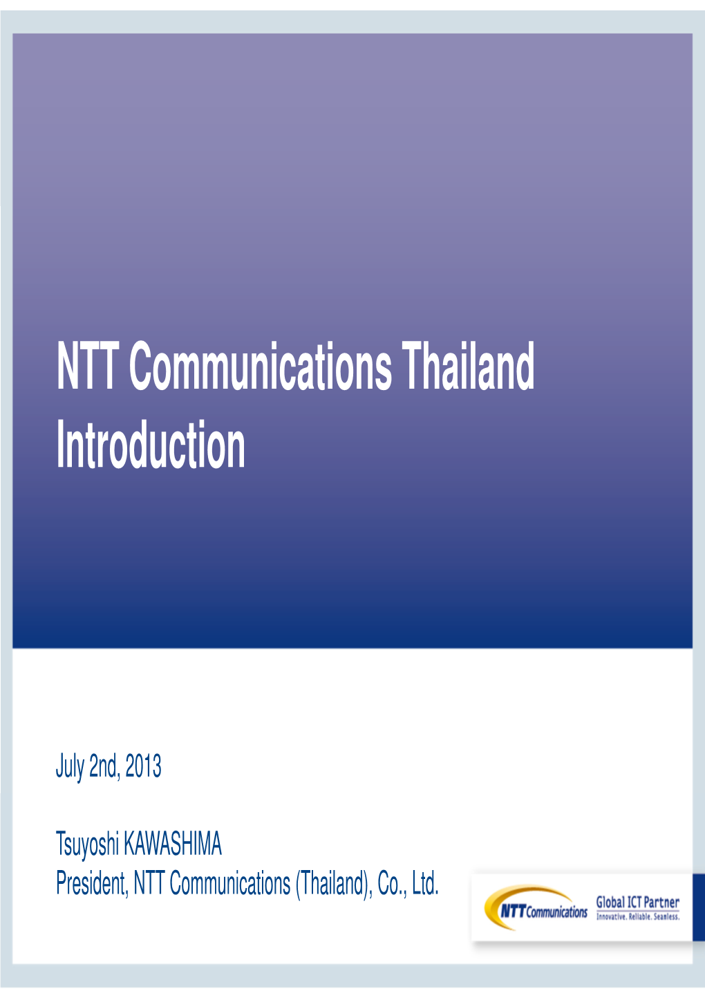 NTT Communications Thailand Introduction
