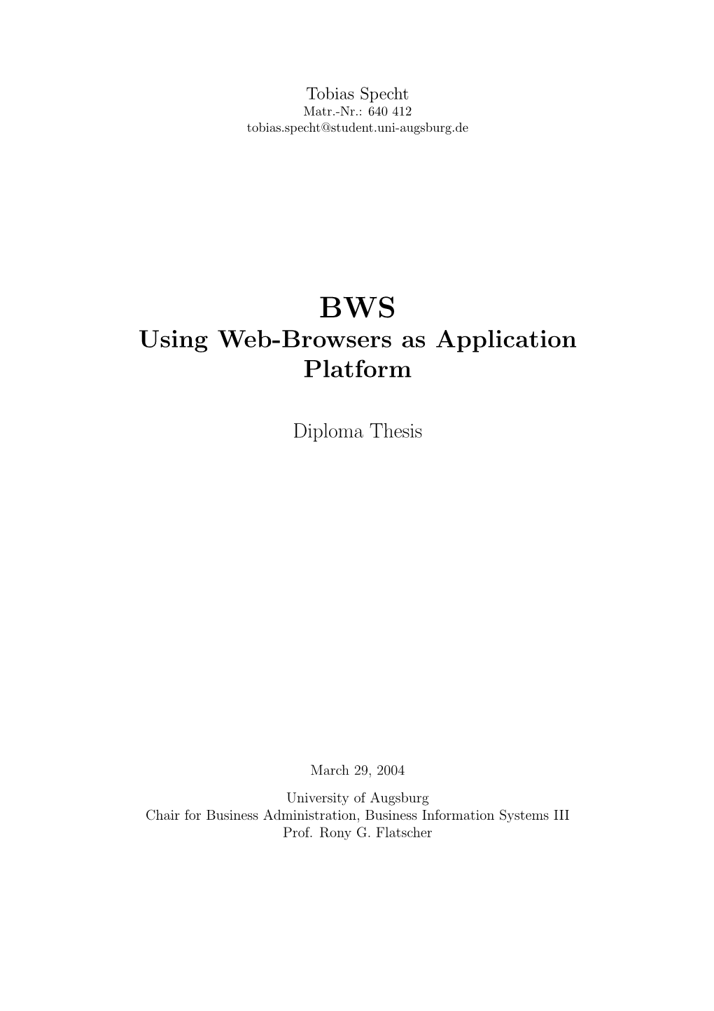 Using Web-Browsers As Application Platform