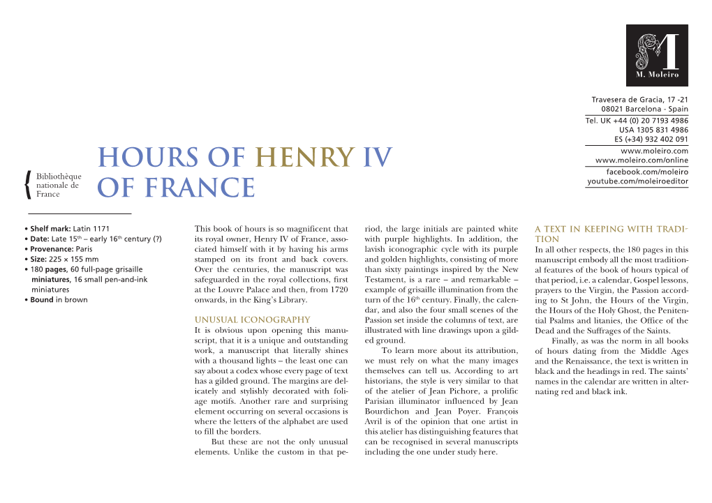 Hours of Henry Iv of France