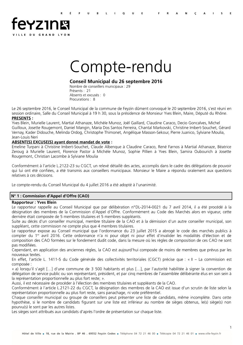 Compte-Rendu 2016-09-26