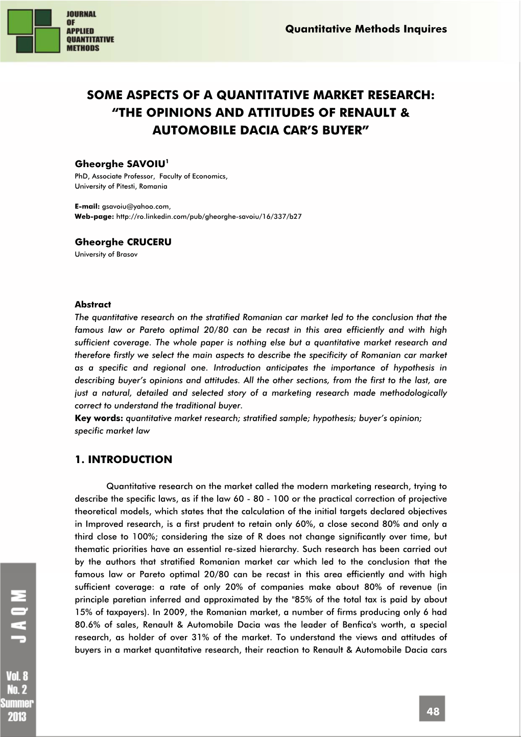 The Opinions and Attitudes of Renault & Automobile Dacia