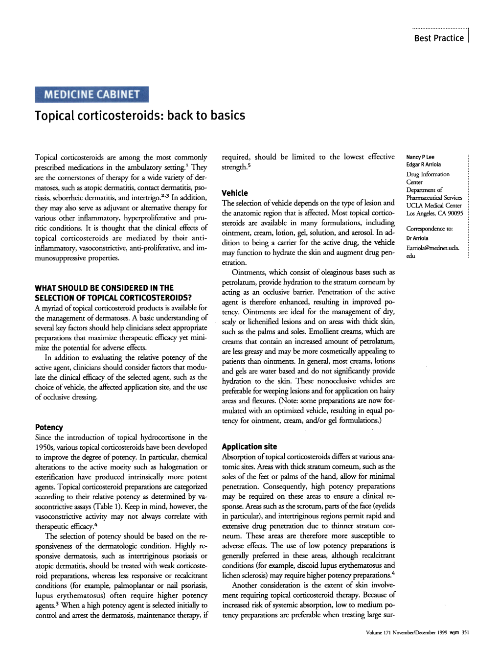 Topical Corticosteroids: Back to Basics