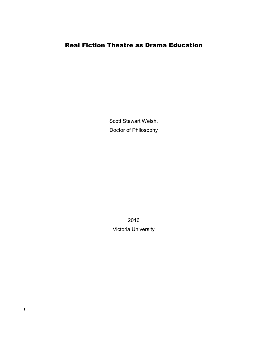 Real Fiction Theatre As Drama Education