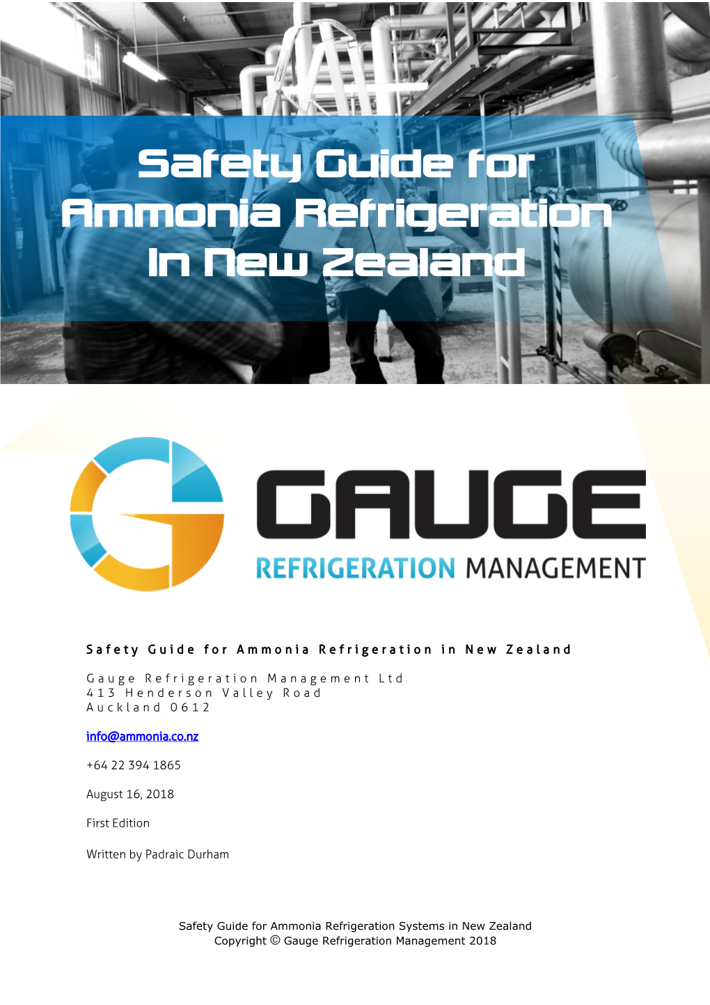 Safety Guide for Ammonia Refrigeration in New Zealand