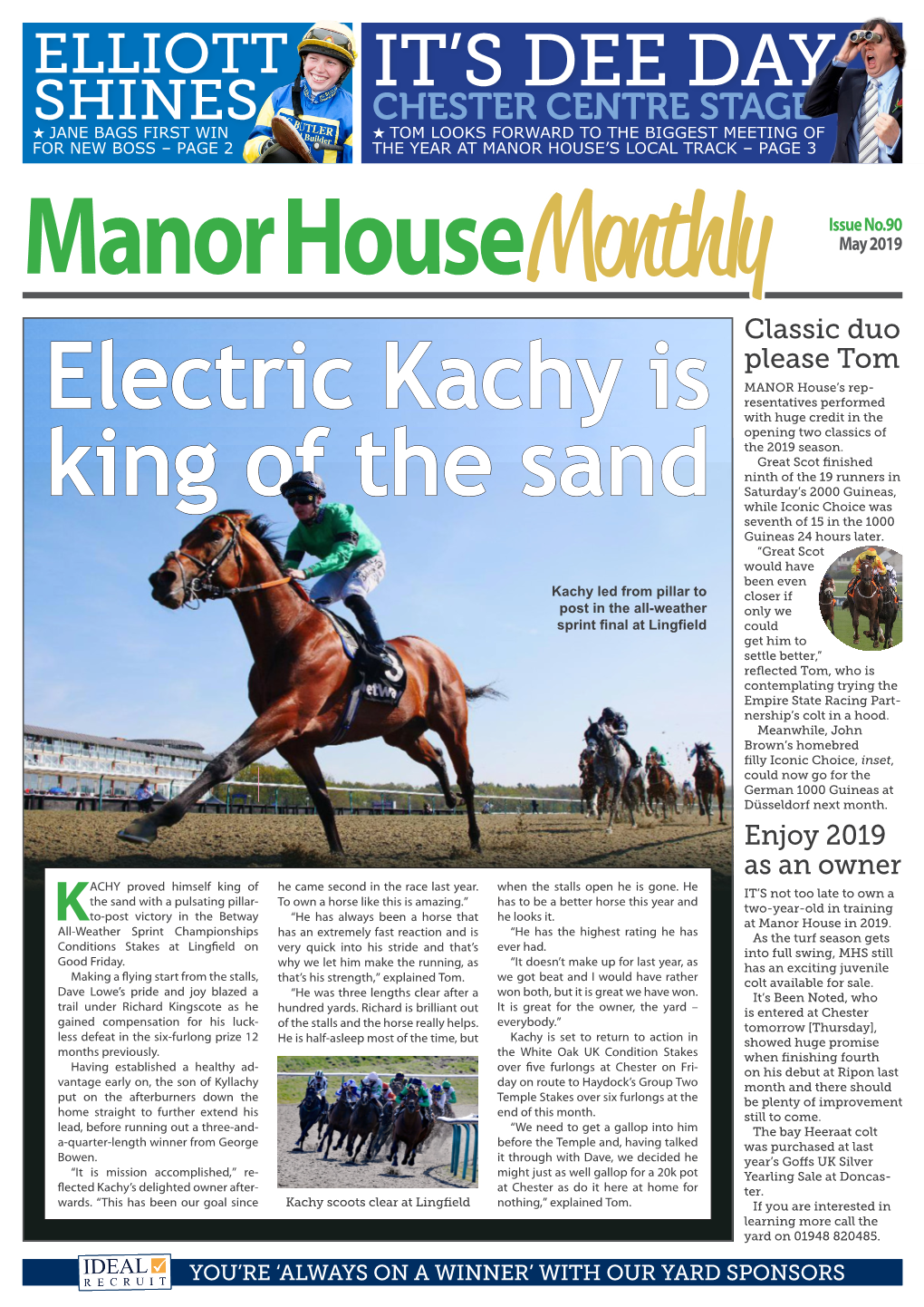 May 2019 Classic Duo Please Tom MANOR House’S Rep- Resentatives Performed Electric Kachy Is with Huge Credit in the Opening Two Classics of the 2019 Season