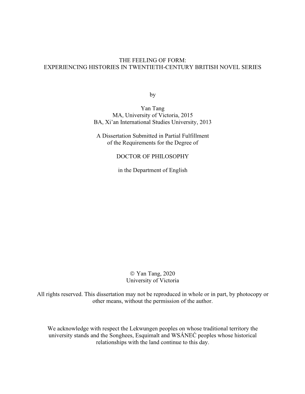 Tang Yan Phd 2020.Pdf