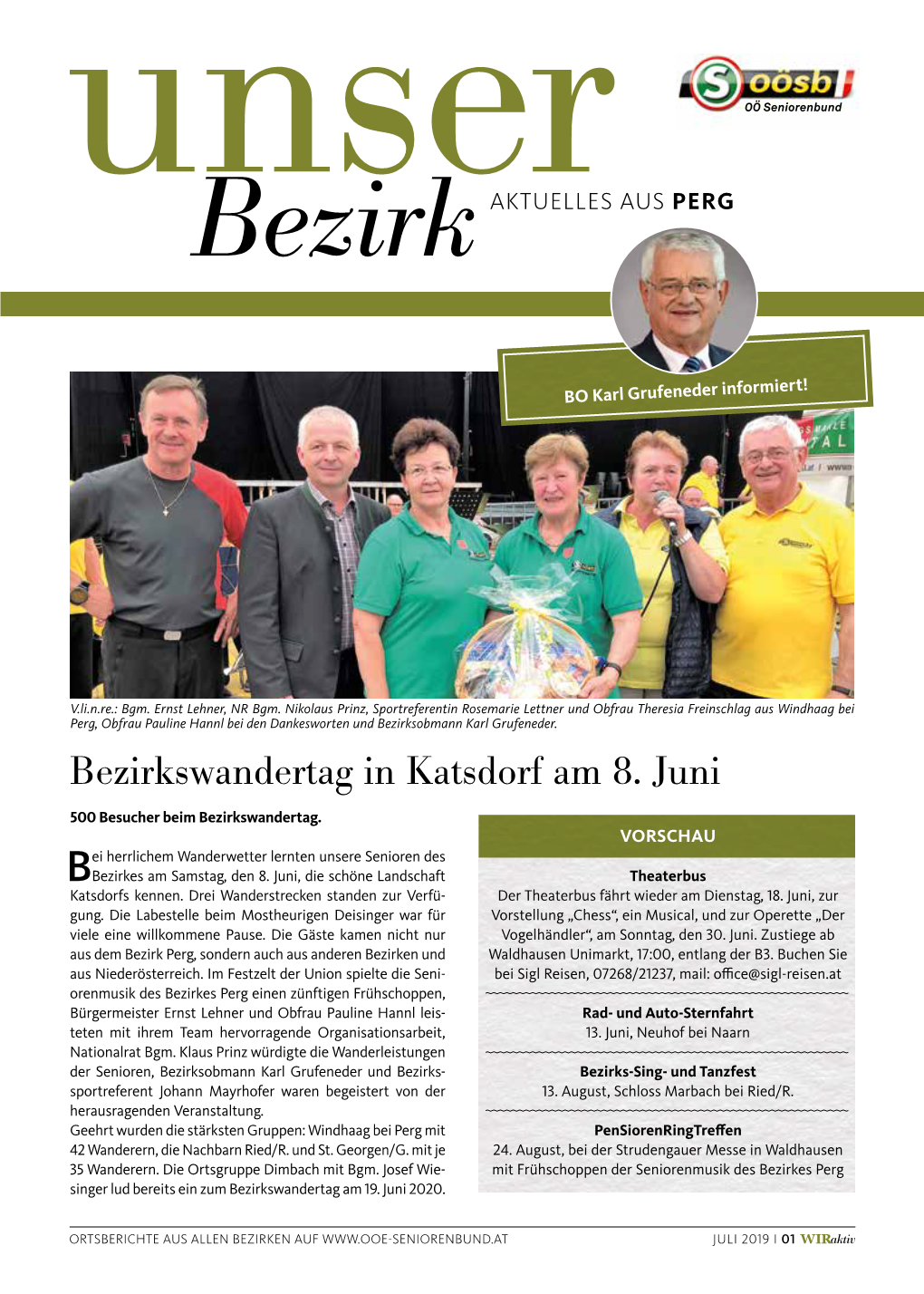 Bezirkswandertag in Katsdorf Am 8. Juni