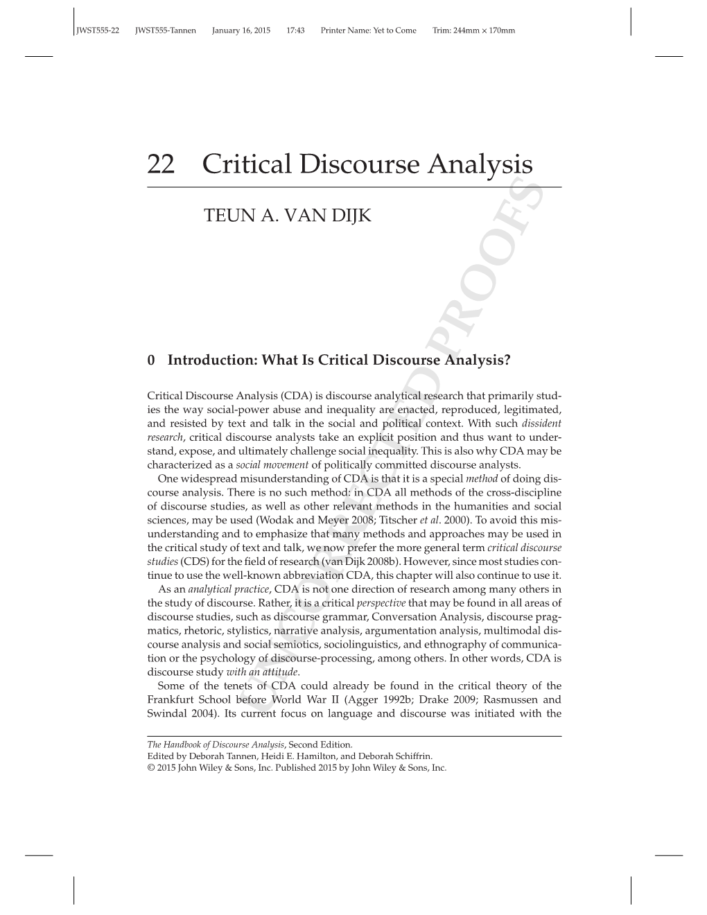 Critical Discourse Analysis