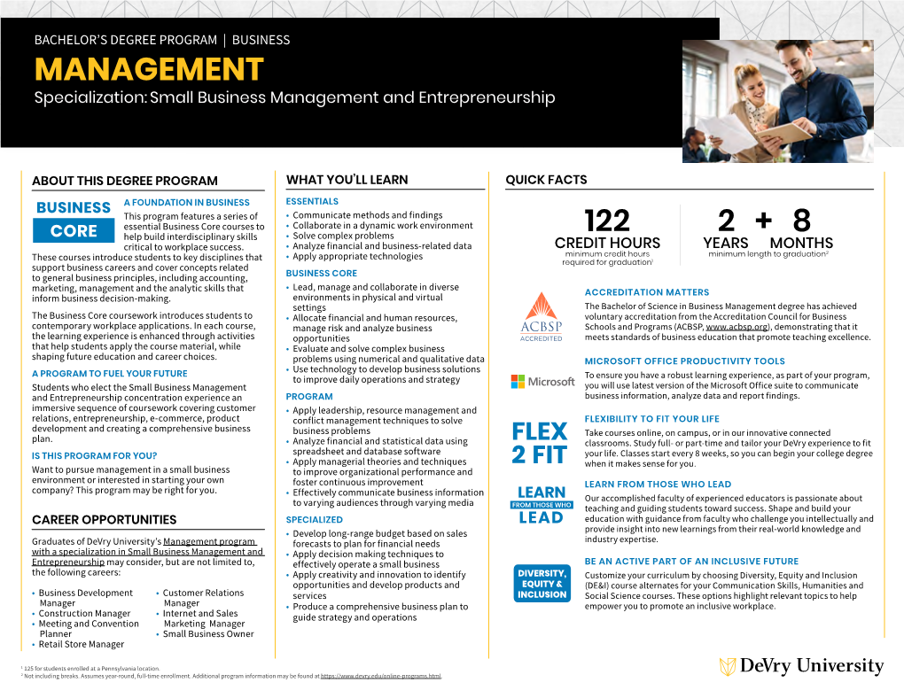 Small Business Management and Entrepreneurship