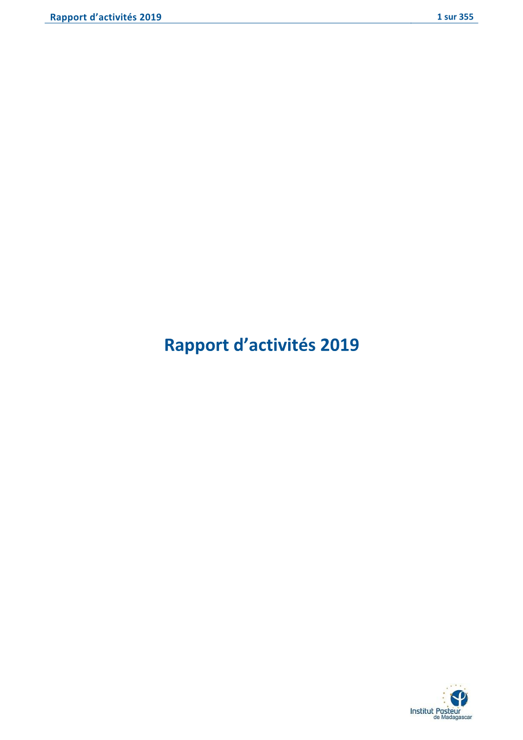 Rapport D'activités 2019