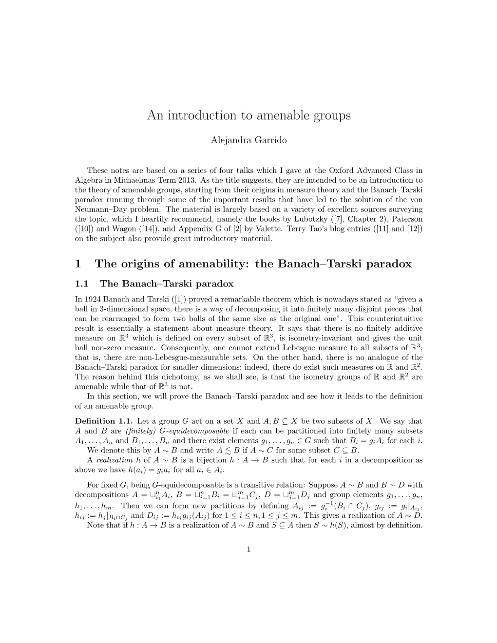 An Introduction to Amenable Groups