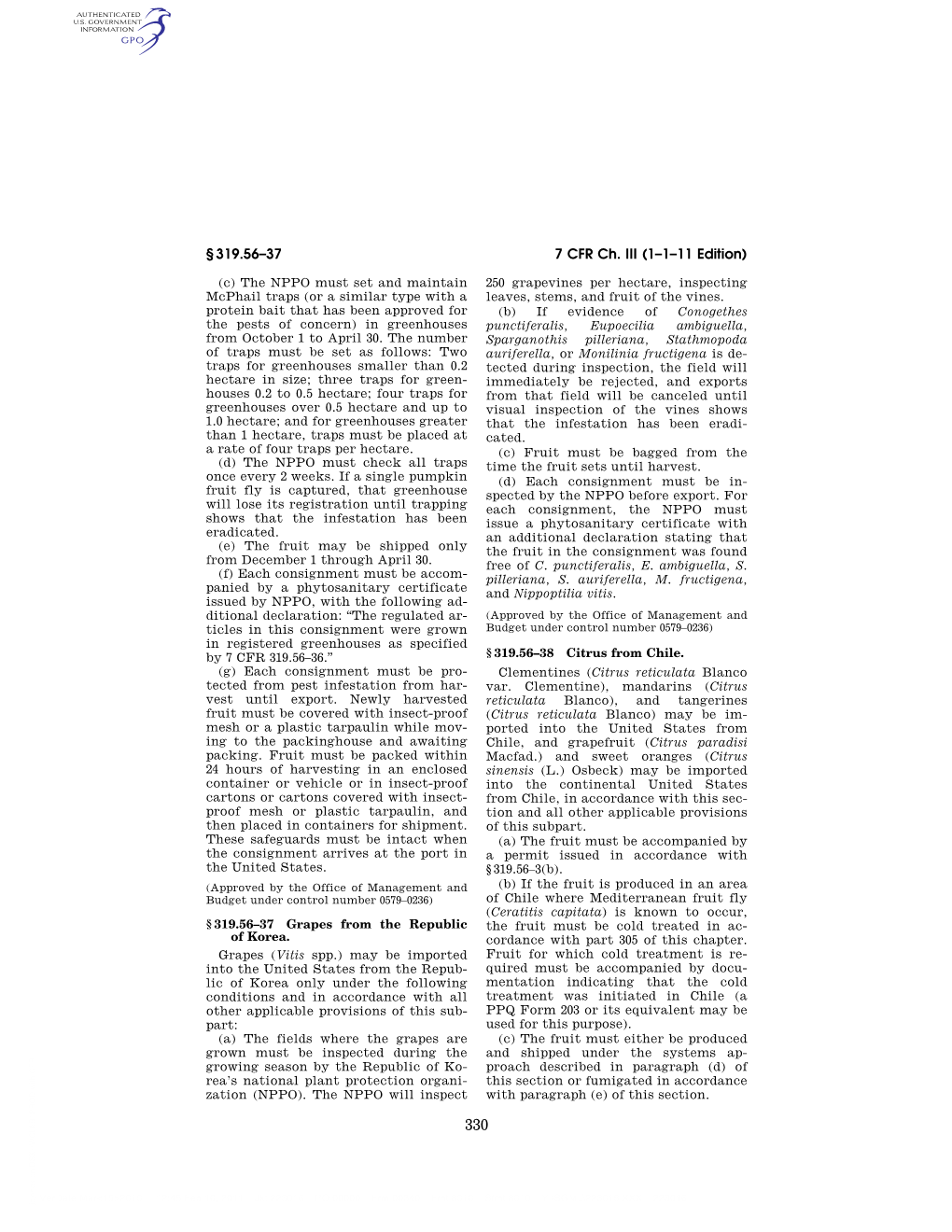 7 CFR Ch. III (1–1–11 Edition) § 319.56–37