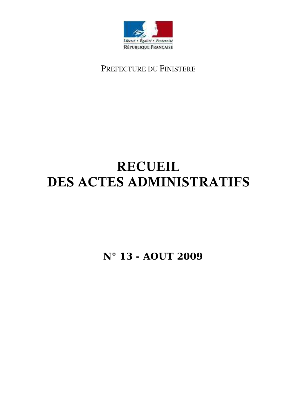 Recueil Des Actes Administratifs