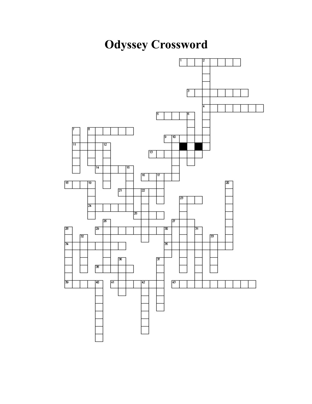 Odyssey Crossword