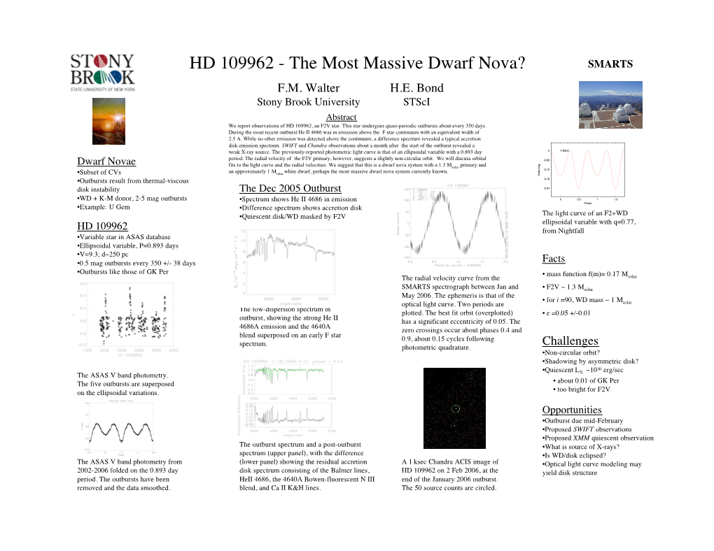 The Massive Dwarf Nova HD 109962