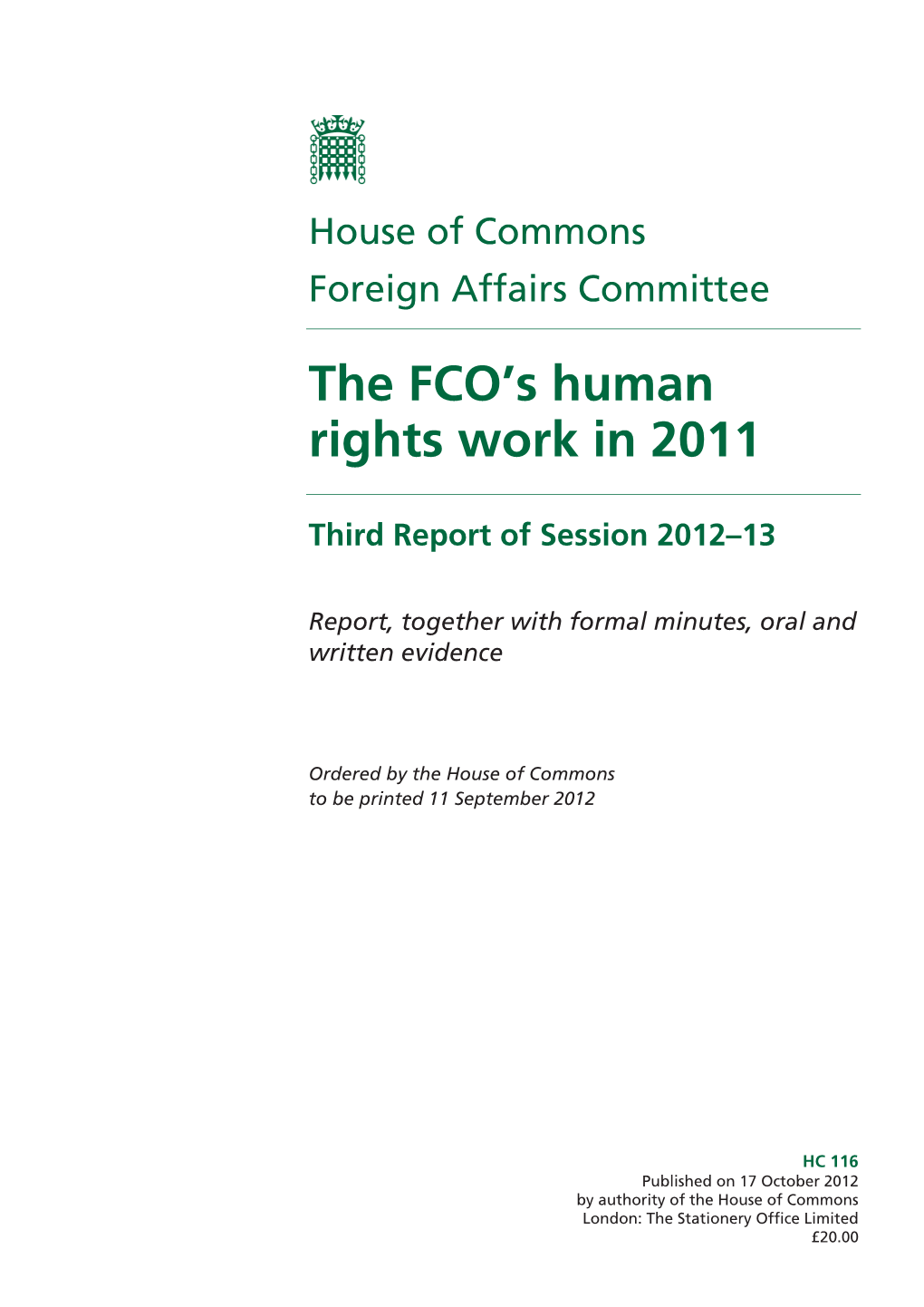 The FCO's Human Rights Work in 2011