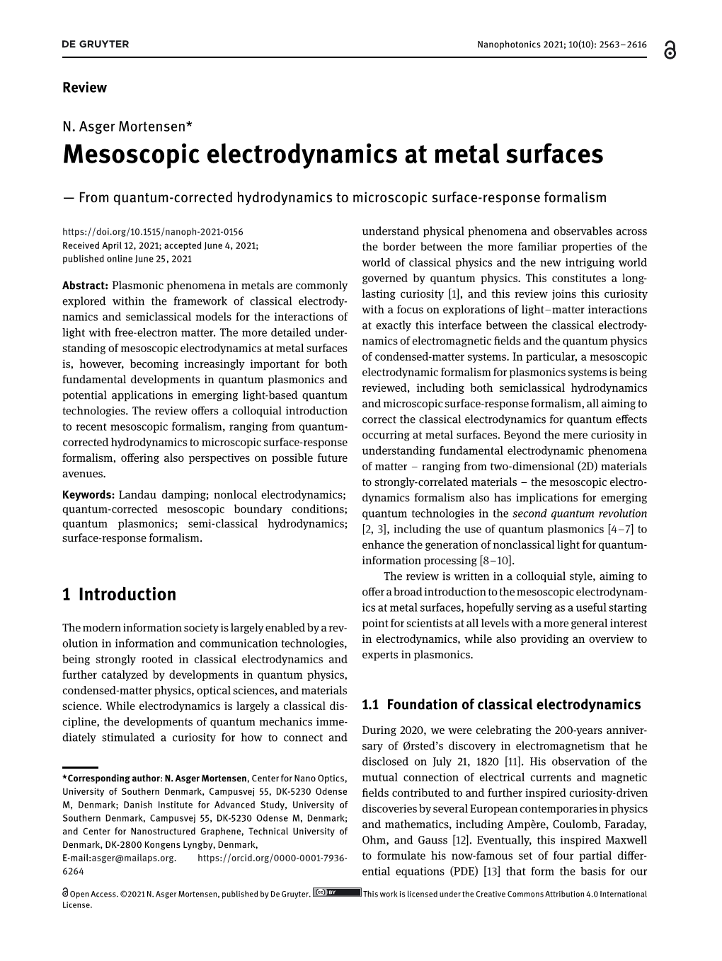 Mesoscopic Electrodynamics at Metal Surfaces