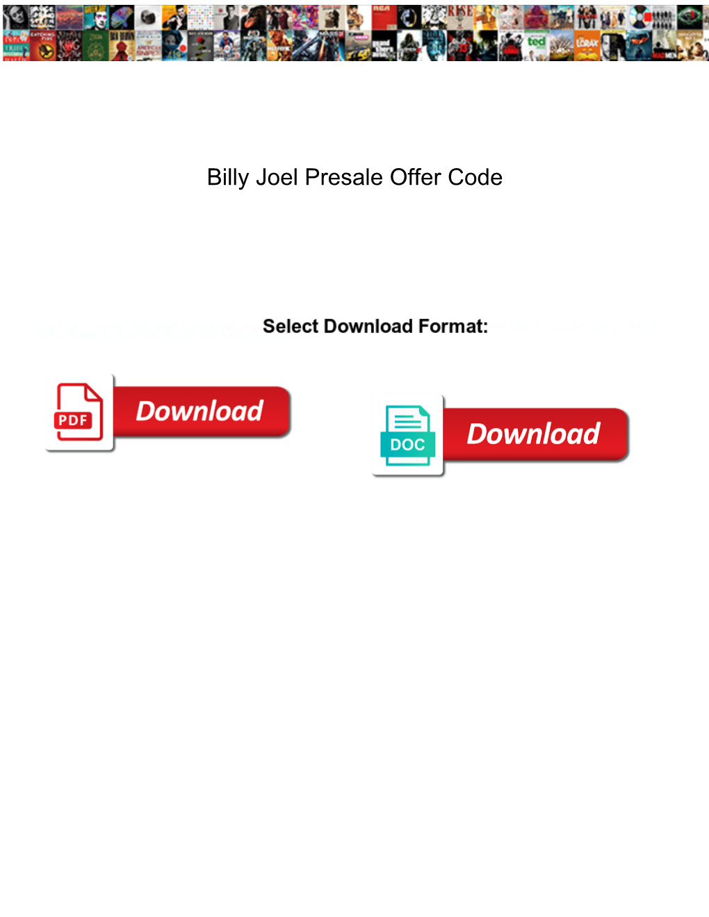 Billy Joel Presale Offer Code