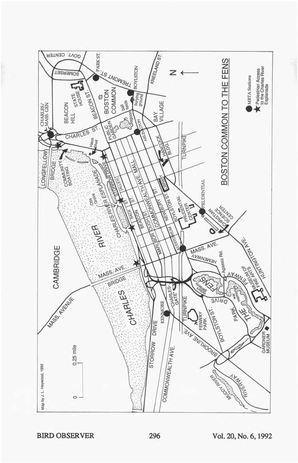 BIRD OBSERVER 296 Vol.20,No. 6,1992 BIRDING BOSTON: the COMMON to the FENS