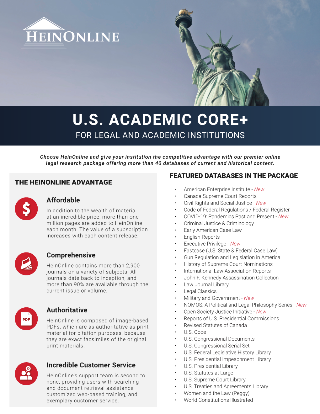 U.S. Academic Core+ for Legal and Academic Institutions