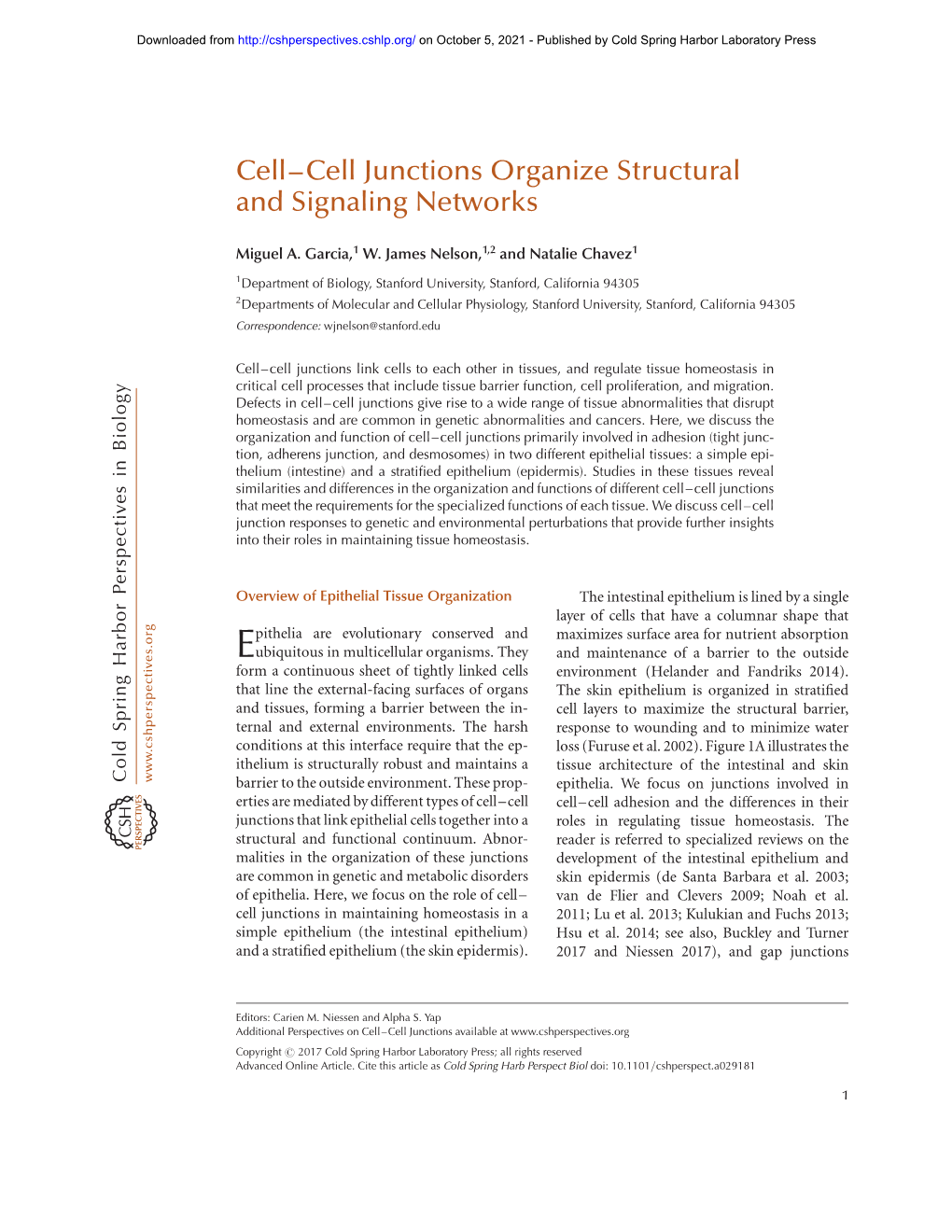 Cell–Cell Junctions Organize Structural and Signaling Networks