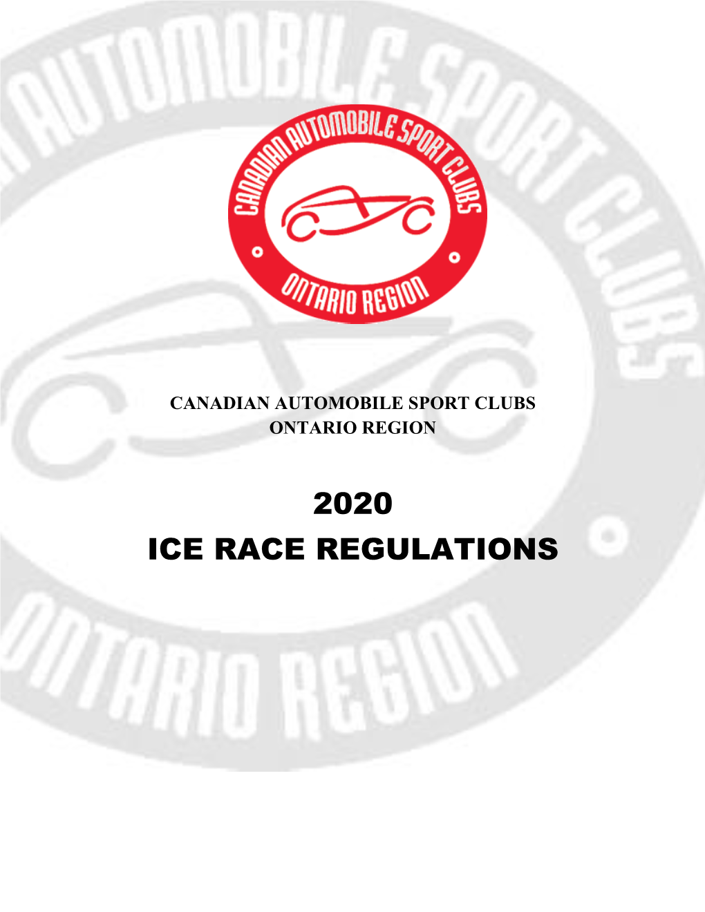 2020 CASC-OR Ice Race Rules & Regulations