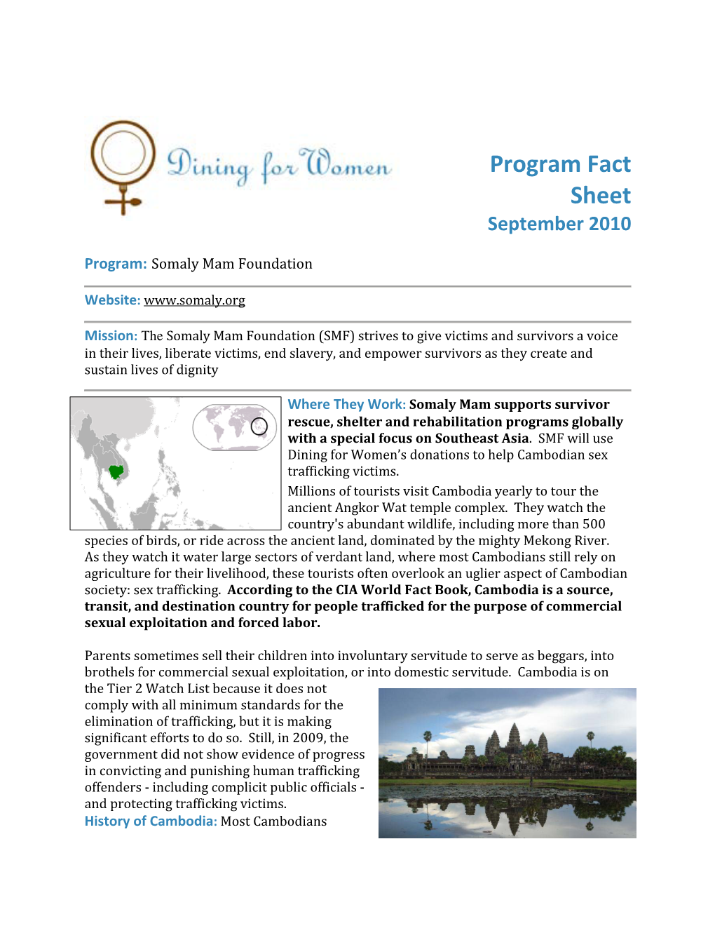 Program Fact Sheet September 2010